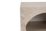 Comodino Bianco Marmo 3 Ripiani Sfumatura Colore Struttura Marmo 50x40x50h cm, Colore Ripiano Bianco - Nara
