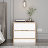 Comodino Bianco Marrone Noce 4 Cassetti Apertura Scorrevole 54x40x47h cm, Chiusura Scorrevole - Legnago