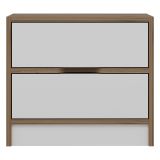 Comodino Bianco Marrone Noce 4 Cassetti Apertura Scorrevole 54x40x47h cm, Chiusura Scorrevole - Legnago
