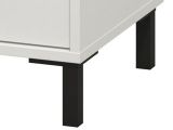 Comodino Bianco Nero un Ripiano 2 Cassetti 48x40x52h cm, Apertura Scorrevole - Clanezzo