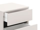 Comodino Bianco Nero un Ripiano 2 Cassetti 48x40x55h cm, Apertura Scorrevole - Combatte