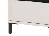 Comodino Bianco Nero un Ripiano 2 Cassetti 48x40x55h cm, Apertura Scorrevole - Combatte