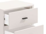 Comodino Bianco Nero un Ripiano 2 Cassetti 51.5x40x56h cm, Apertura Scorrevole - Salara
