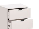 Comodino Bianco Nero un Ripiano 3 Cassetti 45x40x63h cm, Apertura Scorrevole - Talana
