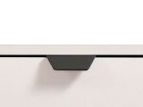 Comodino Bianco Nero un Ripiano 3 Cassetti 45x40x63h cm, Apertura Scorrevole - Talana