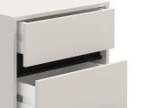Comodino Bianco Nero un Ripiano 3 Cassetti 48x40x71h cm, Apertura Scorrevole - Combatte