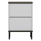Comodino Bianco Nero un Ripiano Apertura Battente 40x35x60h cm, Un'anta - Vestone