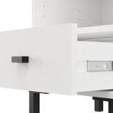 Comodino Bianco Opaco un Cassetto 2 Ripiani 39x35x45h cm, Apertura Scorrevole - Ghadam