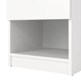 Comodino Bianco Opaco un Cassetto un Ripiano 40x40x50h cm, Apertura Scorrevole - Scolastica