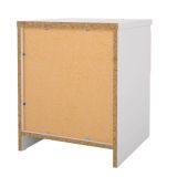 Comodino Bianco Opaco un Cassetto un Ripiano 40x40x50h cm, Apertura Scorrevole - Scolastica