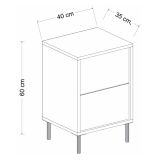 Comodino Bianco oro un Ripiano Apertura Battente 40x35x60h cm, Un'anta - Vestone