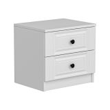 Comodino Bianco un Ripiano 2 Cassetti 72x42x77h cm, Apertura Scorrevole - Ismael
