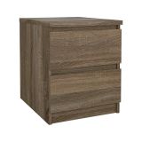 Comodino Chelle, Comò basso, Tavolino da notte, Mensola da letto, 40x50 h50 cm, Rovere