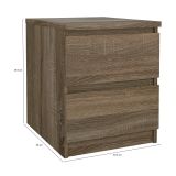Comodino Chelle, Comò basso, Tavolino da notte, Mensola da letto, 40x50 h50 cm, Rovere