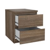 Comodino Chelle, Comò basso, Tavolino da notte, Mensola da letto, 40x50 h50 cm, Rovere