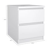 Comodino Chelle, Comò basso, Tavolino da notte, Mensola da letto, 50x40 h50 cm, Bianco