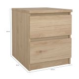 Comodino Chelle, Comò basso, Tavolino da notte, Mensola da letto, 50x40 h50 cm, Rovere