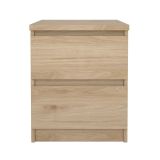 Comodino Chelle, Comò basso, Tavolino da notte, Mensola da letto, 50x40 h50 cm, Rovere