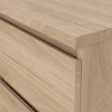 Comodino Chelle, Comò basso, Tavolino da notte, Mensola da letto, 50x40 h50 cm, Rovere