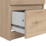 Comodino Chelle, Comò basso, Tavolino da notte, Mensola da letto, 50x40 h50 cm, Rovere