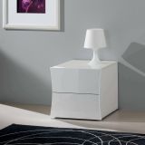Comodino chic bianco lucido 50x40x41h cm - Aku