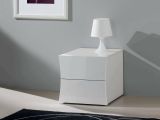 Comodino chic bianco lucido 50x40x41h cm - Aku