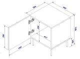 Comodino classico bianco 44x40x51h cm - Set di 2 comodini Farini