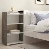 Comodino classico cemento e bianco lucido 164x26x79h cm - Delfino