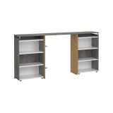 Comodino classico cemento e bianco lucido 164x26x79h cm - Delfino