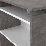 Comodino classico cemento e bianco lucido 164x26x79h cm - Delfino