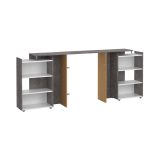 Comodino classico cemento e bianco lucido 164x26x79h cm - Delfino