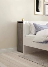 Comodino classico cemento e bianco lucido 164x26x79h cm - Delfino