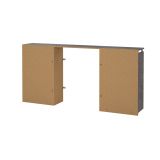 Comodino classico cemento e bianco lucido 164x26x79h cm - Delfino