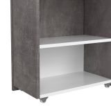Comodino classico cemento e bianco lucido 164x26x79h cm - Delfino