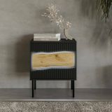 Comodino classico nero 50x40x61h cm - Set di 2 comodini Ussana