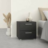 Comodino design nero 40x40x42h cm - Fedora