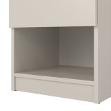 Comodino Ducenta, comò basso con 1 cassetto, tavolino da notte compatto e funzionale, 40x40 h50 cm, Beige