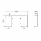 Comodino Felicite, Comò basso, Tavolino da notte, Mensola da letto, 26x165 h80 cm, Rovere