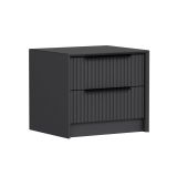 Comodino Gaspra, Comò basso, Tavolino da notte, Mensola da letto, 45x45 h53 cm, Antracite