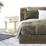 Comodino Gerhard, 42x42 h48 cm, Crema e Bianco