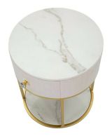 Comodino Gerhard, 42x42 h48 cm, Crema e Bianco