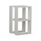 Comodino Imai, Comò basso, Tavolino da notte, Comodino multifunzione, 30x30h55 cm, Bianco