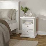 Comodino in legno bianco 43x40x58h cm - Alichin