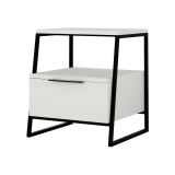 Comodino in legno bianco 45x40x50h cm - Alonso