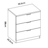 Comodino in legno bianco 50x34x58h cm - Arnad