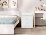 Comodino in legno bianco 50x34x58h cm - Arnad