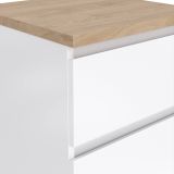 Comodino in legno bianco lucido e rovere 40x40x70h cm - Delfini