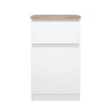 Comodino in legno bianco lucido e rovere 40x40x70h cm - Delfini