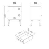 Comodino in legno grigio 50x39x72h cm - Antenati