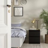 Comodino in legno nero 50x40x49h cm - Daiki
